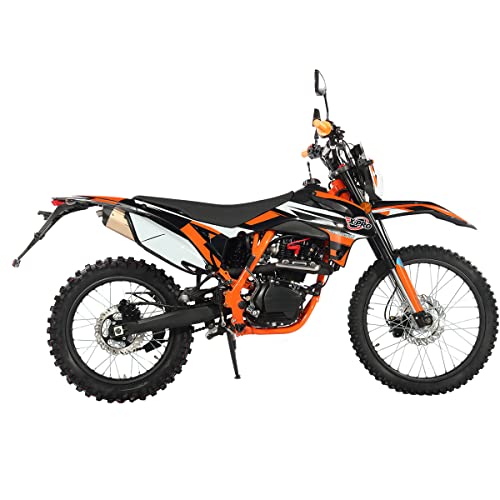 X-Pro Titan Dlx 250Cc Gas Dirt Bike Pit Bike Adult Bike,Big 21"/18" Wheels, Zongshen Engine! (Orange) #TOP2