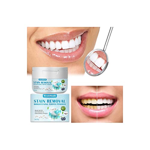 Polvo de dientes de bicarbonato de sodio, removedor intensivo de manchas y blanqueamiento dental, seguro para esmalte, polvo de blanqueamiento activo para dientes sensibles (1 unidad)