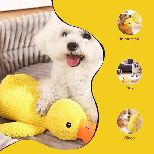 VTYTZZ Canard anti-stress - 25 x 22 cm - Jouet couineur pour chiens - Jaune - Pour petits, moyens et grands chiens – vue 6