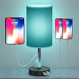 ALACOO Bedside Lamp with 2USB Port and 2AC Outlet-Table Lamp for Bedroom, Touch Control lamp with 3