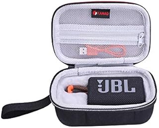 XANAD Case for JBL GO3 Portable Bluetooth Speaker,Hard EVA Storge Bag - black(gery lining)