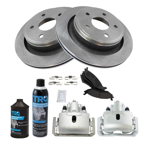 Image of TRQ Rear Brake Pad & Rotor Kit Compatible with 07-09 Chrysler 02-10 Dodge 11-18 Ram
