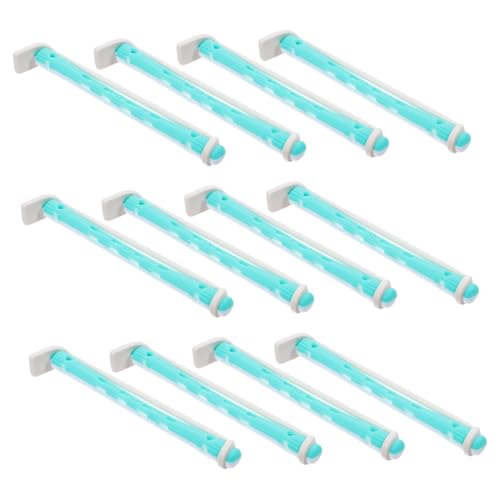WEKADRIN Bigodini Per Permanente Chioma Donna 12 Pezzi Plastica Bianco Verde, Rulli Per Permanente Per Styling Chioma Lunghi e Corti, Strumenti Parrucchieri Per Ricci e Onde Fai Da Te