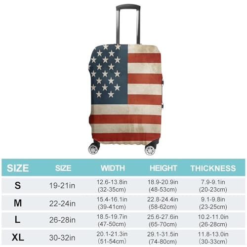 Travel Luggage Cover Elastic Suitcase Protector Anti-Scratch Washable Vintage American USA Flag Luggage Sleeve Tsa Approved Carry on Covers Baggage Cover Fits 18-32 Inch Luggages2