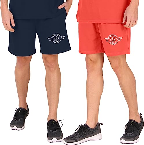 Image of London Hills Shorts Pant for Men Cotton Blend with Side Pockets | Shorts for Men | Half Pant for Man | Shorts' for Mens Stylish | Gym Short's for Man Workout | Boxer Shor'ts for Man's | Green, Navy