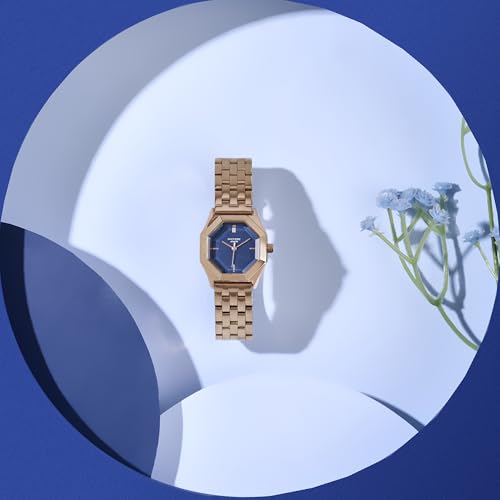 Image of Sonata Poze 8 Quartz Analog with Blue Dial IP Rose Gold Stainless Steel Strap Watch for Women - SP80169WM01W