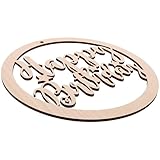 ABOOFAN Holz Geburtstagsdekoration 30cm Rund Hängendes Holzschild mit Geburtstagsgruß Robustes Holzschild für Familienfeier und Wanddeko