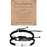 XUANPAI Couples Bracelets for Him and Her,Personalized Stainless Steel Curb Chain Bracelets,Custom Matching Bracelets for Couples Birthday Valentine's Day Christmas Gift for Women Men (Style21)