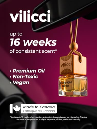 Image of Vilicci Car Air Freshener Champagne & Soirees - Stronger Formula | Luxurious Auto Perfume | Premium Hanging Air Freshener | Long Lasting Up to 120 Days | 1 Bottle of Car Scent