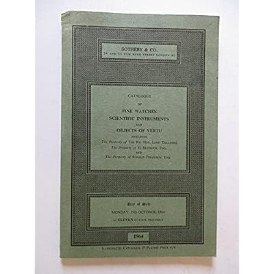 Catalogue of Fine Watches, Scientific Instruments and Objects of Vertu