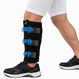 SPRING SEAON Calf Compression Sleeve with Anti-Slip Strips, Shin Splint Relief with 3 Pressure Hook-and-Loop Band for Men & Women, Calf Brace for Pain Relief, Swelling Reduction & Daily Support