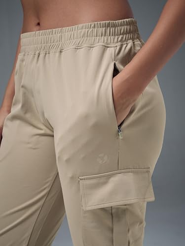 Image of Women's Polyester Regular Fit 4 Pocket Solid Cargo with SPF50+, 2 Way Stretch, UV Protection for Activewear, Regular Use
