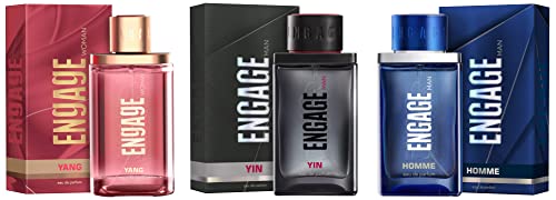 Engage Yang EDP Perfume 90ml&Engage Yin EDP Perfume 90ml,&Engage Homme EDP Perfume 90ml, Citrus and Woody