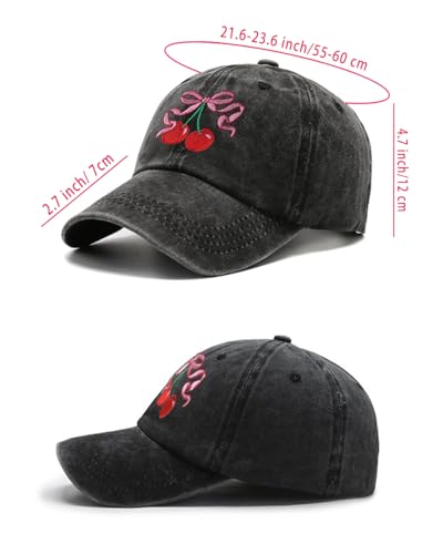 Gorra de béisbol negra bordada para mujer miniatura 6