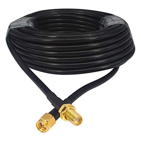 SMA WiFi Antenna Extension 10M SMA Male to SMA Female Low Loss RG58 Coaxial Cable Patch Lead Coax for 2G/3G/4G LTE SMA WiFi Antenna Wireless Router WLAN Power Cord Cover