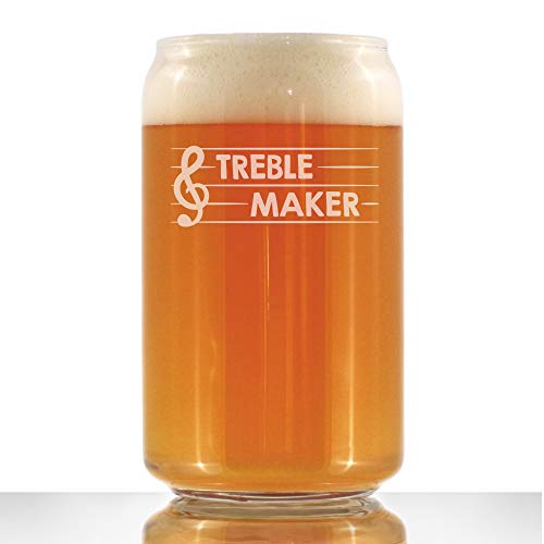 Treble Maker - Beer Can Pint Glass - Cute Funny Music Teacher Gifts for Women and Men - Fun Unique Musical Decor Treble Maker - Beer Can Pint Glass - Cute Funny Music Teacher Gifts for Women and Men - Fun Unique Musical Decor