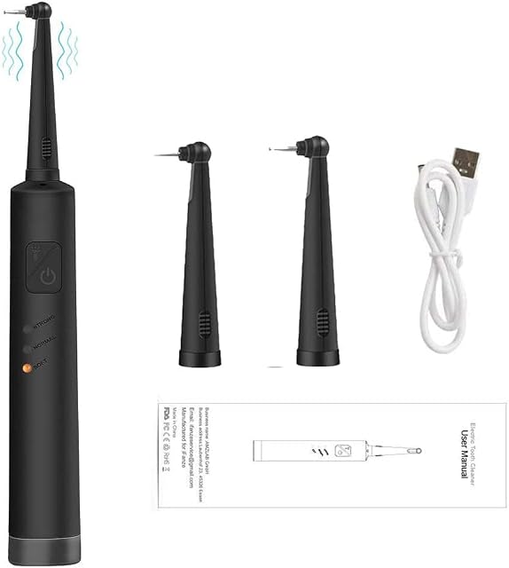 Teeth Cleaner kit, Teeth Cleaner with 3 Working Modes Portable Tooth Cleaner, 2 Replaceable Heads and LED Light Plaque Cleaning Tool, Portable Teeth Cleaning Tools Kit