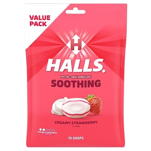 Halls Breezers Creamy Strawberry Throat Drops, Economy Pack, 70 Drops