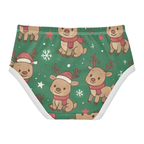 Girls' Cotton Panties Comfort Underwear for Toddler Christmas Reindeer2