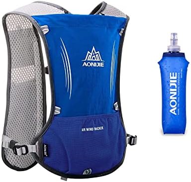 Win.Deeper 5L Lightweight Running Backpack Outdoor Sports Trail Racing Marathon Hiking Fitness Bag Hydration Vest Pack for Men Women with 1.5L Bag or 500ml Kettle