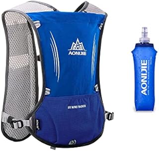 Win.Deeper 5L Lightweight Running Backpack Outdoor Sports Trail Racing Marathon Hiking Fitness Bag Hydration Vest Pack for Men Women with 1.5L Bag or 500ml Kettle