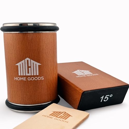 Premium Wood Knife Sharpener Kit with 15 & 20 Degree Angles for Easy Sharpening (Brown)