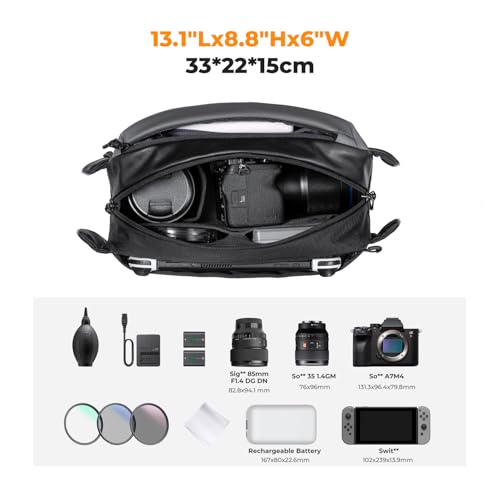 Image of K&F CONCEPT Camera Sling Bag Crossbody Bag Waterproof Camera Shoulder Backpack DSLR /SLR /Mirrorless Camera Case