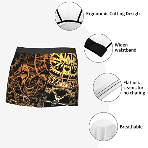 Men's Underwear Cool Steampunk Gears Casual Stretch Boxer Briefs4