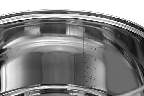 EDENBERG Topfset 12-teiliges Induktions Töpfe Set, Edelstahl Kochtöpfe Set mit Deckel, für Gas, Elektro, Halogen, Keramik und Induktionsherde – Bild 6