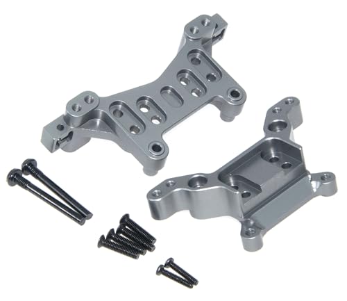 Shock Tower Part Compatible with 16170 16180 MJX Hyper GO 16207 16208 16209 16210 H16BM H16GT H16DR H16 1/16 Rc Car Front Rear Shocks Mount Aluminum Alloy Metal Upgrade 2Pcs(Titanium)