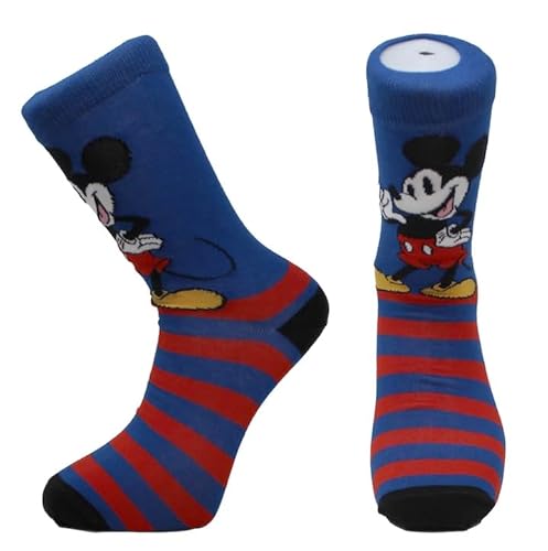 Budget Gifts Mickey Mouse - Calcetines de pantorrilla para hombre, talla 6-11, Multicolor, 6-11