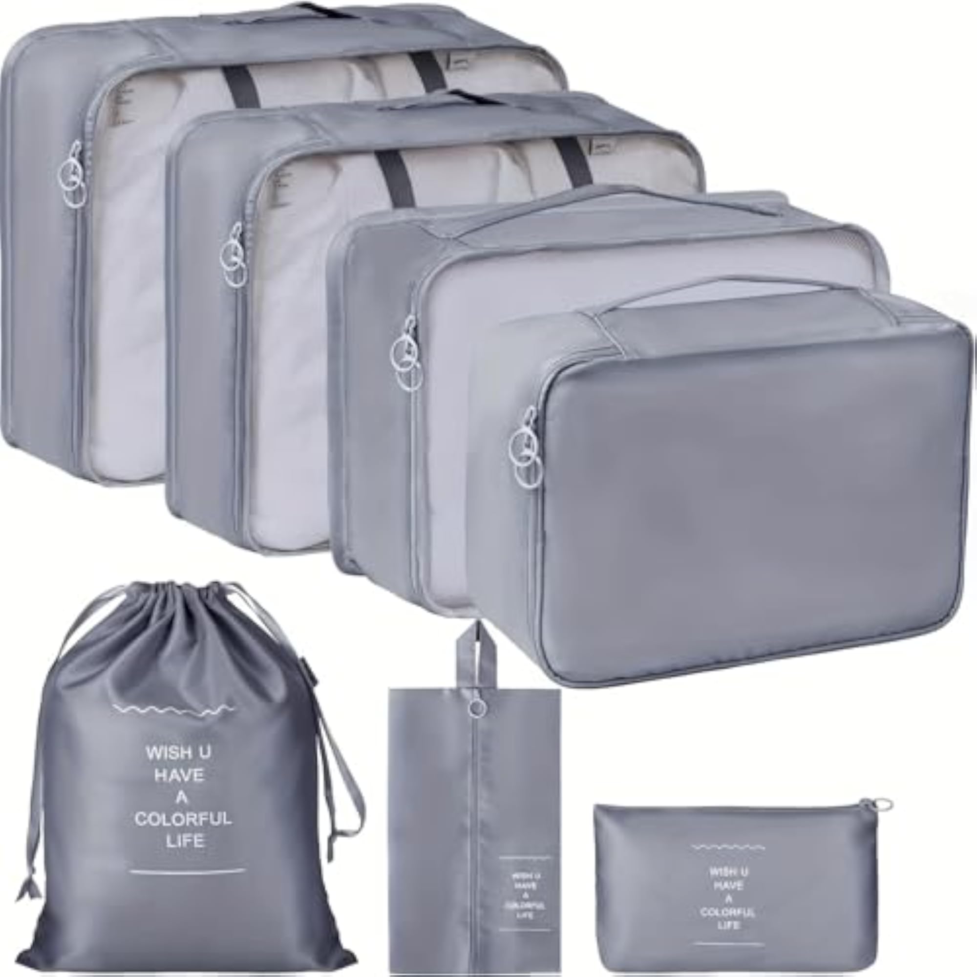 7 Pcs Travel Organizer Packing Cubes, Lightweight