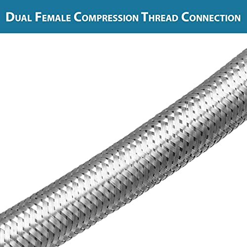 Image of SS-304 Heavy Duty Connection Pipe for Wash Basin, Geyser, Hot & Cold Water, Basin Mixer | Leak Proof Flexible Tap Connector Pipe | Rust Free, Durable, Long Life (24inch (Pack of 2)