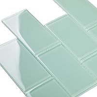 Vista 14 de Azulejos de Vidrio Tipo Metro, 3 x 6 Pulgadas, Azulejos de Vidrio Gris para Salpicadero, Pared de Ducha de Baño, Paquete de 32 Piezas