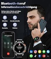 LIGE GPS Smartwatch Herren, Barometerdruck/Höhenmesser/Kompass, 1,43" AMOLED Smart Watch mit LED Taschenlampe/170 Sportmodi/5ATM/Bluetooth Anrufe/Gesundheitsmonitor für Android iOS,DM1-K – Ansicht 5