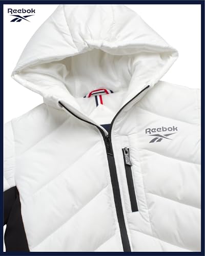 Image of Reebok Boys Puffer Jacket - Heavyweight Quilted Wind & Water Resistant Boys Winter Coat - Insulated Bubble Kids Winter Jacket