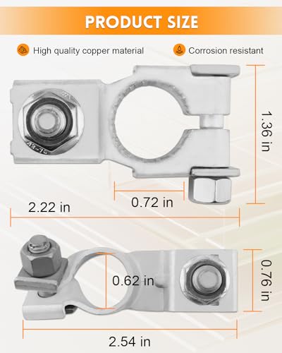 JUWEVAZU Positive & Negative Battery Terminal Assembly Fit for Toyota 4Runner Corolla RAV4 2007-2023, Fit for Lexus 2002-2023 replace 90982-05054 90982-06059 w/Nut