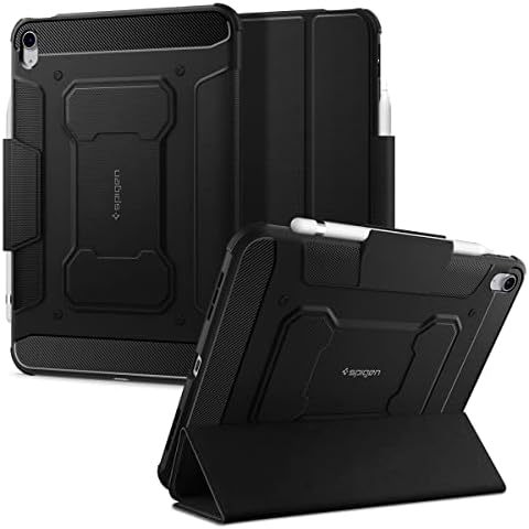 Spigen for iPad 11th Generation Case (2025), iPad A16 Case 11-inch, 10th Generation (2022), 10.9 inch Rugged Armor Pro, Protective Tri-Fold Cover with Pencil Holder - Black