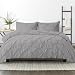 Kotton Culture Pinch Pleated Duvet Cover with Zipper & Corner Ties 100% Egyptian Cotton 600 Thread Count Luxurious & Hypoallergenic Pintuck Decorative (California King/King, Silver)