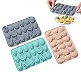 Für Osterschokolade - 3 Stück Antihaft Weiche Cartoon Kaninchen DIY Silikon Ostern Kuchen Cupcake Handwerk Ton, Fondant, Süßigkeiten, Z