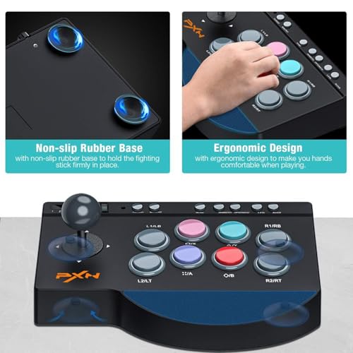 image for PXN 0082 Arcade Stick PC Street Fighter USB Arcade Stick, Compatible w