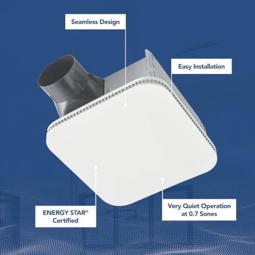 Image of Broan-NuTone Bathroom Exhaust Fan - Easy Retrofit Without Attic Access, Ultra-Quiet 0.7 Sones, 80 CFM, ENERGY STAR Certified, Moisture & Odor Control with Easy-Clean Grille