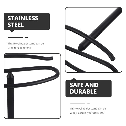 Porte-serviettes de qualité supérieure en acier inoxydable noir mat - 4