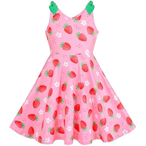 Vestido niña Rosa Fresa Verano Sin Mangas Cover