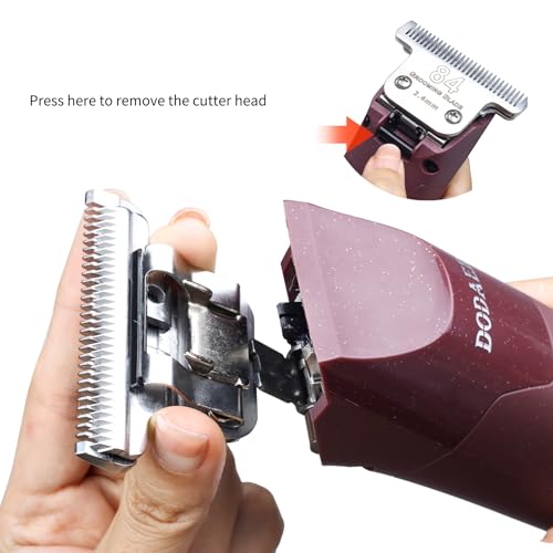 Professional Grooming Electric Corded 2-Speed Horse Clipper with Detachable Blade - Cool & Quiet Running Design - Includes Size T84 Blade for Complete Horse Grooming - Burgundy - Thumbnail 2