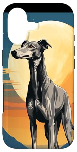 Vintage Greyhound Italian Greyhound Snowy Mountain Sunset Case for iPhone 17
