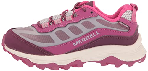 Merrell Moab Speed Low Waterproof Hiking Sneaker, Grey/Berry, 1 Us Unisex Big Kid #TOP7