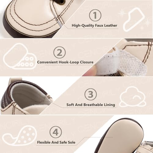 Image of CENCIRILY Baby Boys Girls High Top Sneakers Soft Soles Anti Skid Infant Ankle Shoes Toddler Prewalker First Walking Crib Shoes