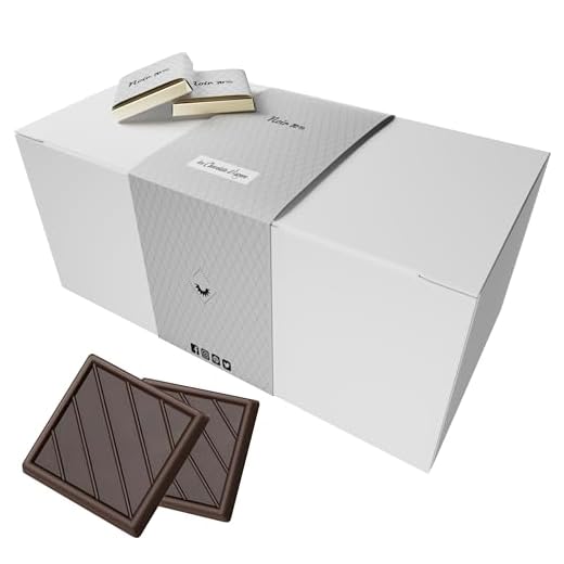 Coffret de Chocolats - Boîte de 70 Carrés de Chocolat Noir 70% à Déguster ou Offrir - 100% Pur Beurre de Cacao - Fabriqué en France - 350 Gr