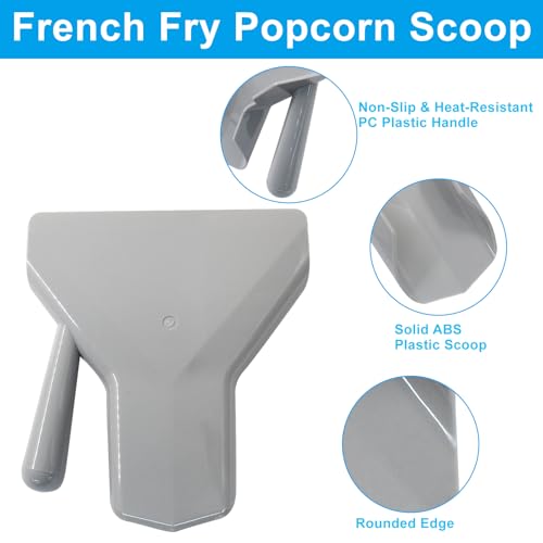 suiwotin 1pc Plastic French Fry Scoop Popcorn Scoop, Popcorn Scooper Quick Fill Tool for Food Bags & Boxes, Right Handle